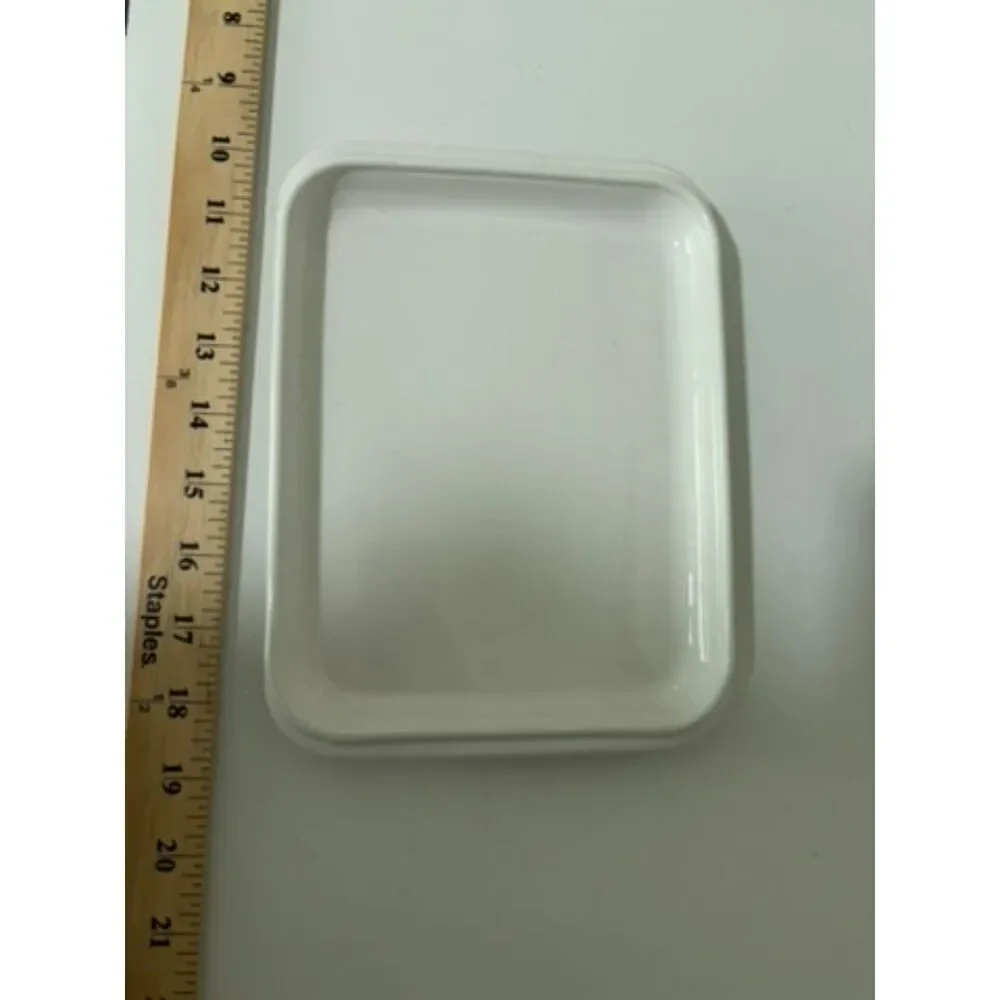 Vtg. White ceramic ribbed mircrowave rack likely corning ware